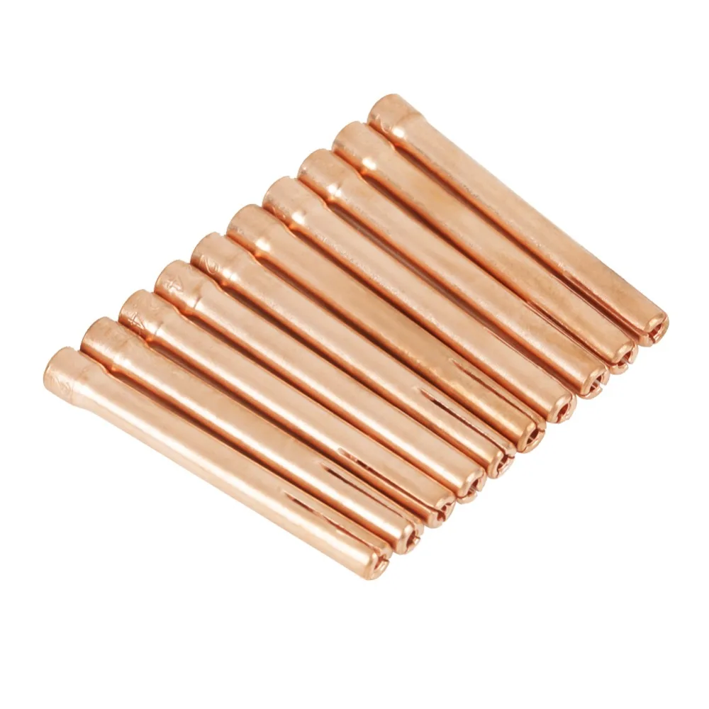 10pcs 10Pcs Welding Torch Collets 2.4mm Copper Welding Consumables 3.2mm Orifice 1/8 Inch TIG Welding Collet TIG Welding