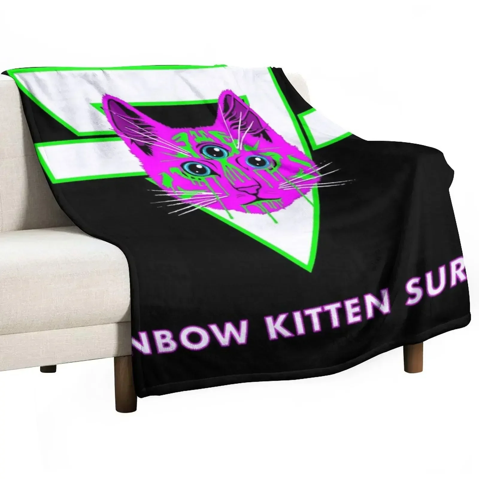 Rainbow Kitten Surprise Throw Blanket blankets and throws Tourist heavy to sleep valentine gift ideas Custom Retros Blankets
