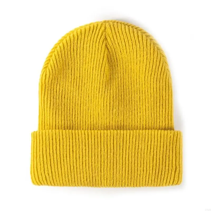 قبعات الشتاء الدافئة الصوف السميك قبعة صغيرة مترهل قبعة الشتاء الملونة قبعة الجمجمة للجنسين 49MB #5