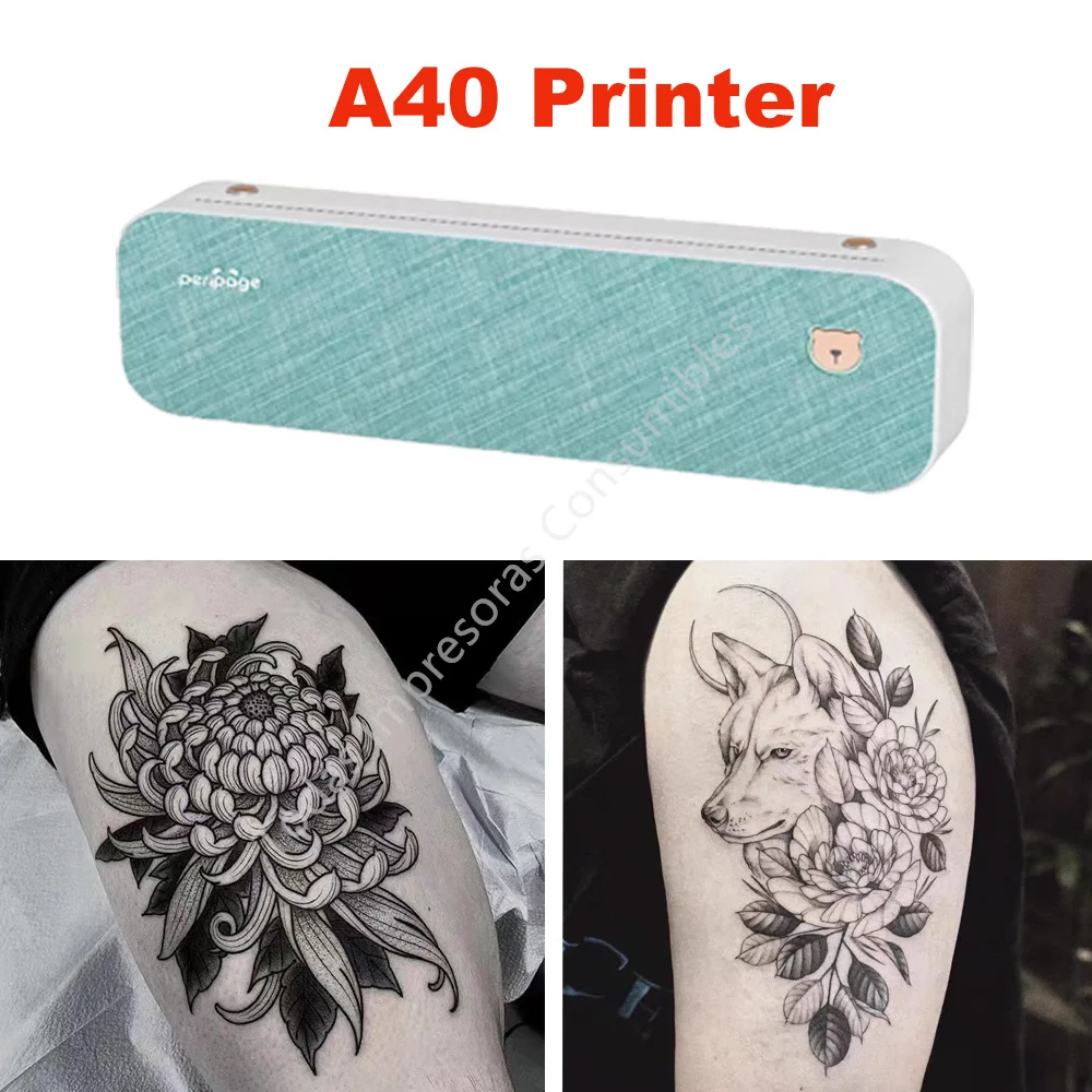 PeriPage A40 принтер A4 бумажный Портативный USB Bluetooth беспроводной термотрансферный принтер для печатной машины системы IOS Android