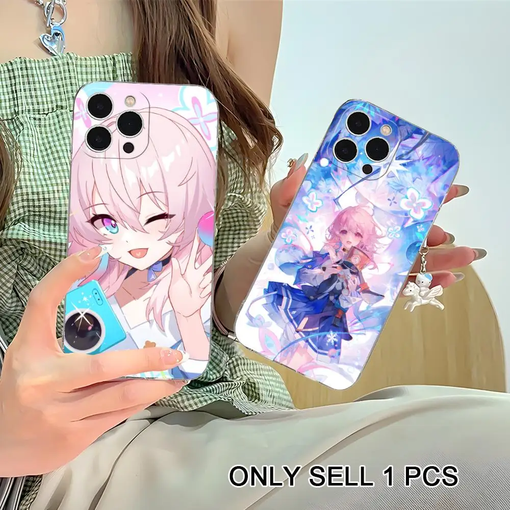 

HSR March Clear TPU Mobile Case for iPhone 17 16 15 14 13 12 11 X XR XS Air Pro Max Plus Mini Colorful Cover