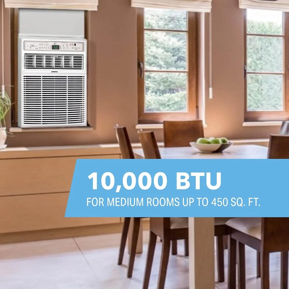 10000 BTU jendela pendingin udara geser AC-perumahan abu-abu