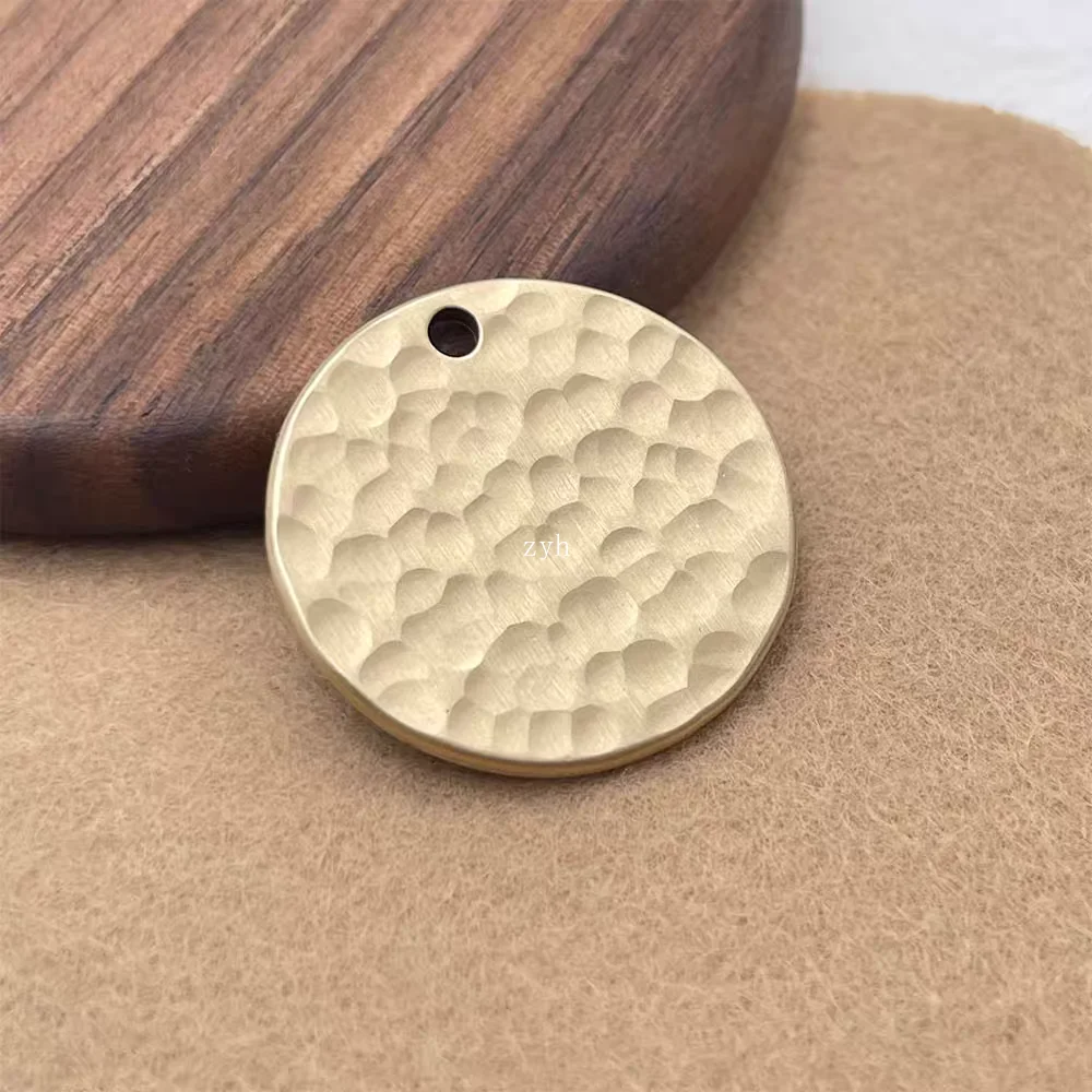 

10pcs 12Ga. Brass Discs Stamping Blanks Hammer Pattern Engraving Metal Tags 20mm 25mm 30mm 35mm