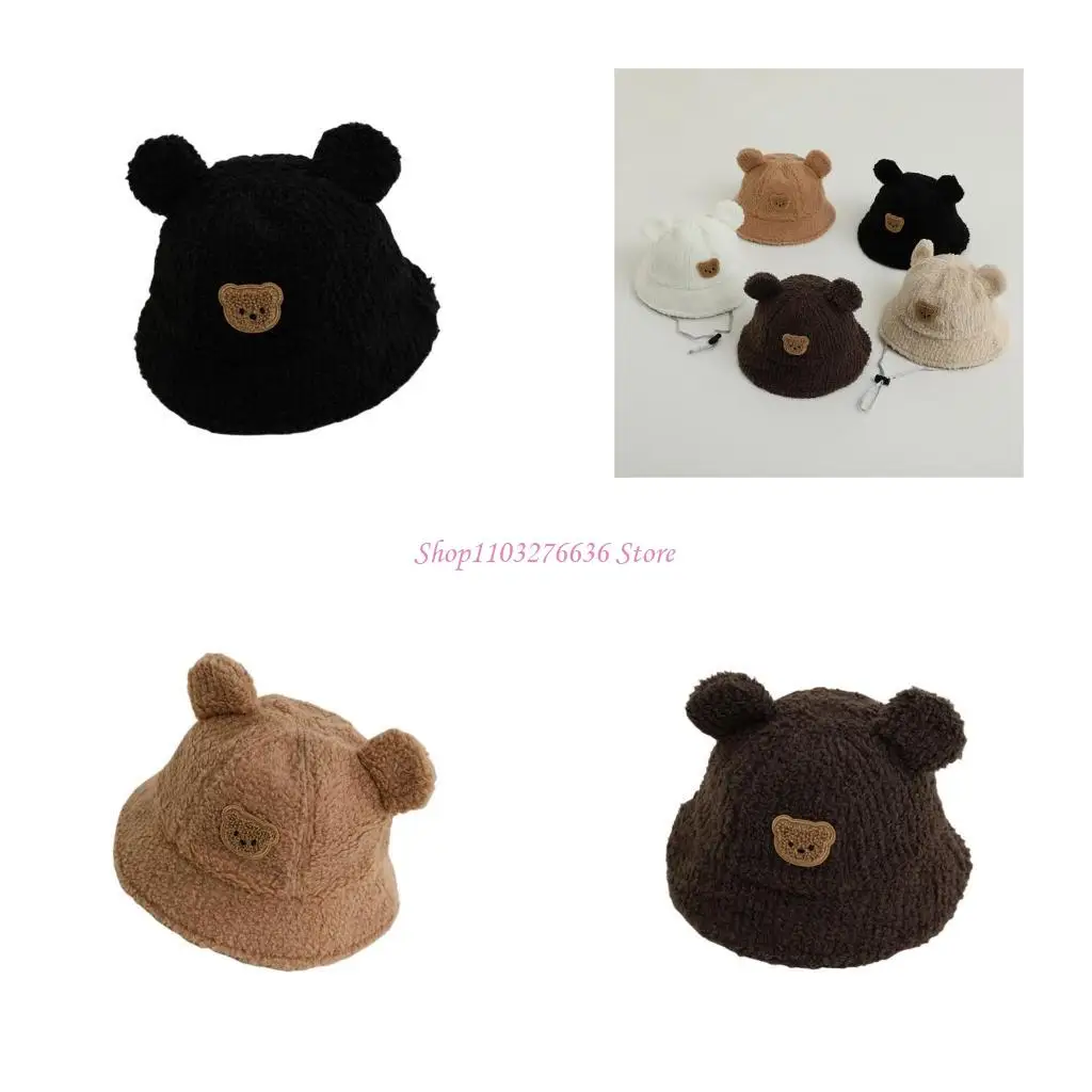 

R6FD Children's Bucket Hat Warm and Comfortable Fisherman Caps with Soft Plush Lining