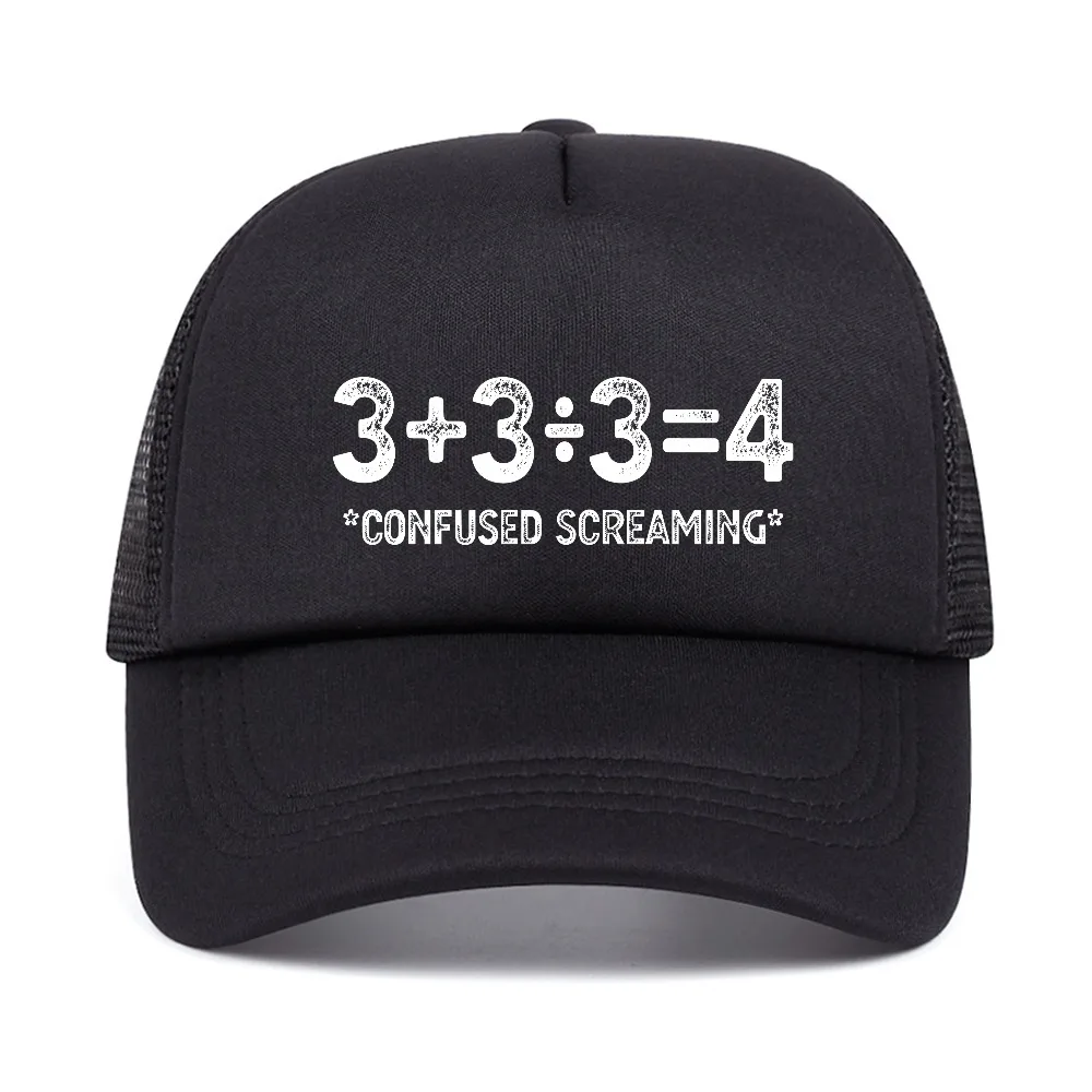 Funny Math Equation Confused Screaming Baseball Cap Novelty Nerd Humor Casual Summer Snapback Hats summer mesh sun truckerhat
