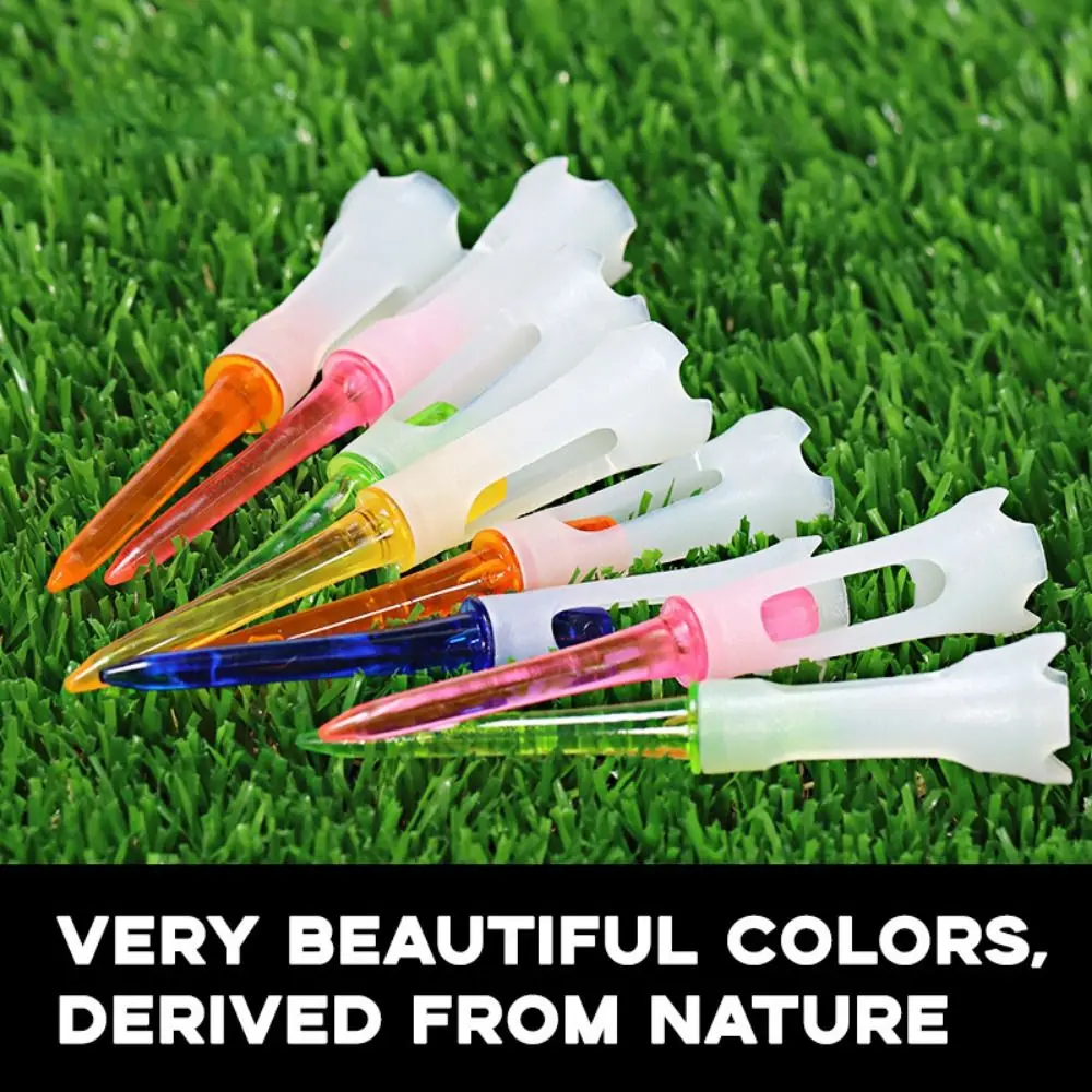 10Pcs/Lot Ball Holder Golf Tees Rubber Cushion Low Resistance Golf Clubs Tee Durable Multi-colored Golf Training Tools