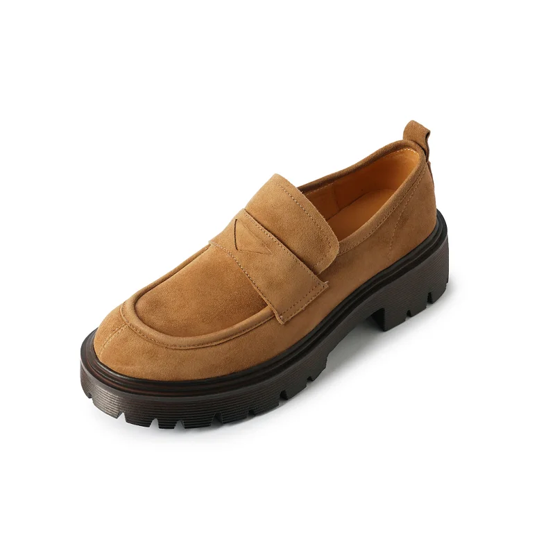 

Women Flats Spring Autumn Mules Classic Style Simple Shoes Natural Suede Round Toe Slip On Loafers Woman Handmade Daily Shoe
