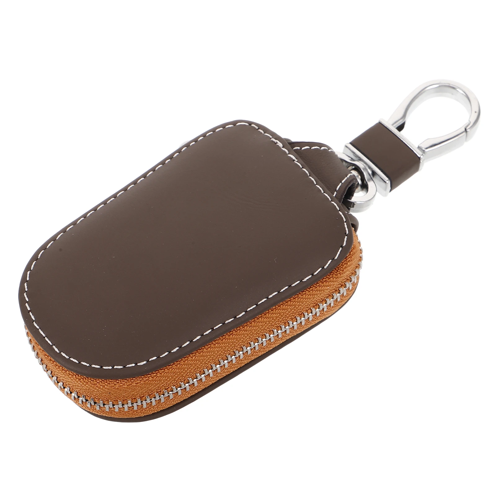 

Key Case Zipper Brown Universal Fit Car Keychain Bag Protector For Men Women Automotive Key Cover