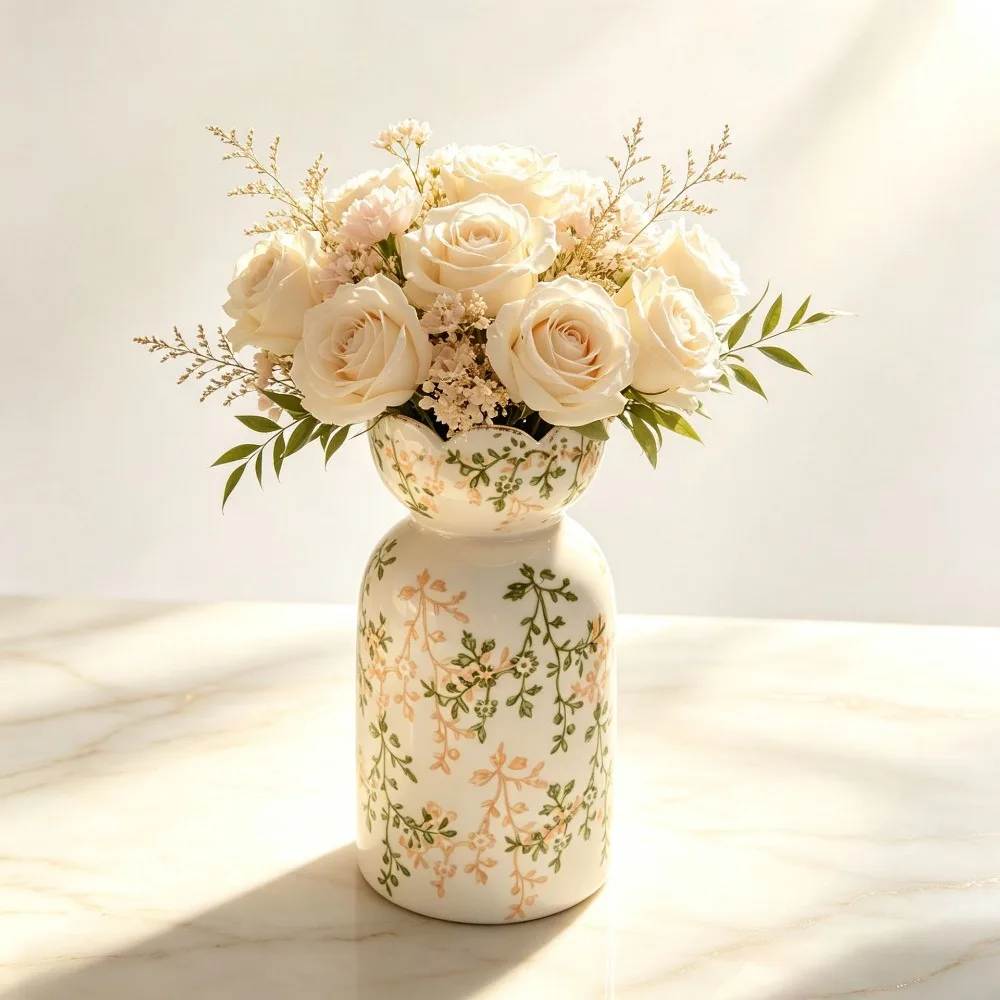 Handmade Cuttlefish Ceramic Vases New Chinese Decorations Flower Home Bedroom Study Decorative Ornaments Water Conservation