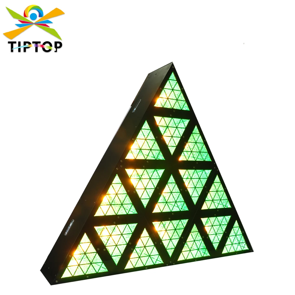 

TIPTOP Triangle Shape Iron Shell Led Background Lighting Pixel Color Control 16 x 30W Golden Yellow with 5050 RGB Color Change