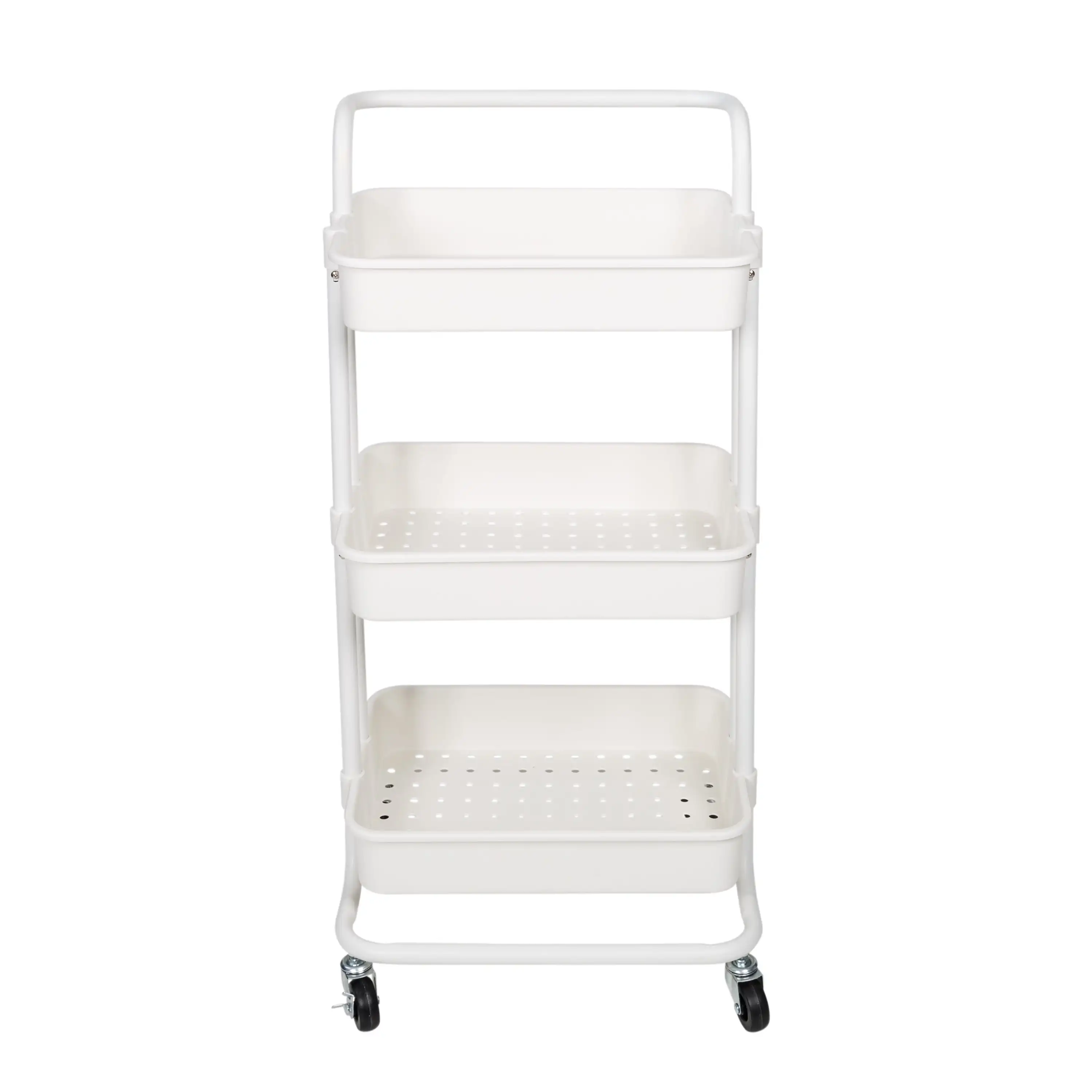 Honey Can Do, 3 Tier Rolling Craft Cart with Handle, White