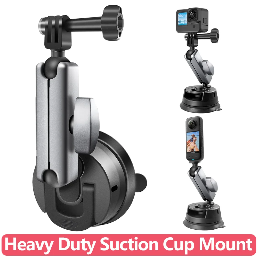 

Крепление на присоске для тяжелых условий эксплуатации 360° ° Прочный держатель с двойной шаровой головкой для экшн-камеры GoPro Hero 13, 12, 11, 10, 9, Insta360 DJI OSMO