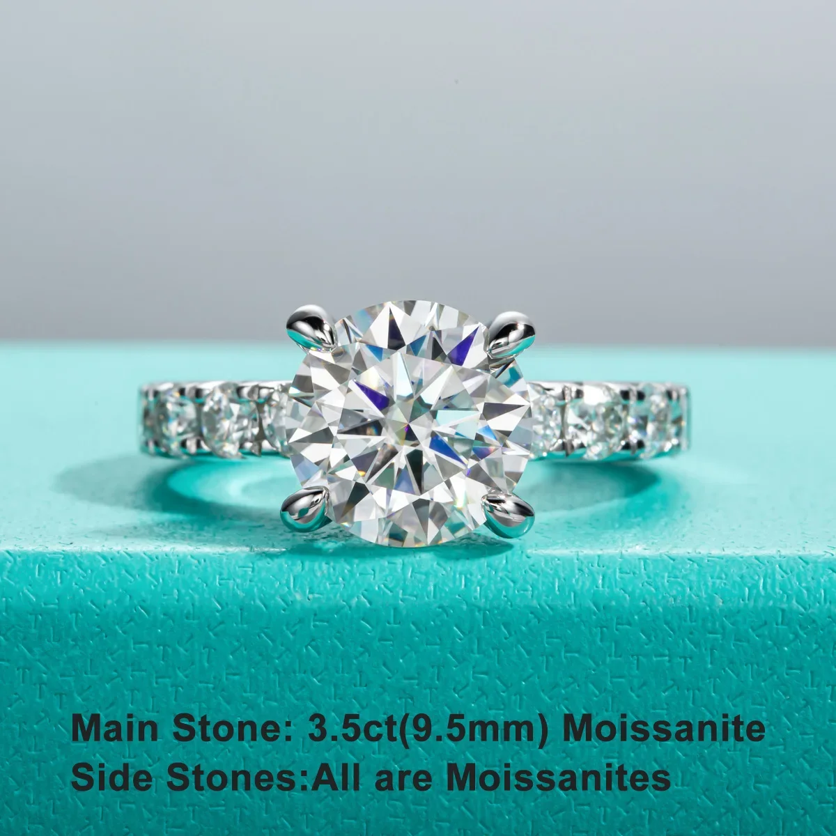 3ct D Color All Moissanite Engagement Rings 925 Sterling Silver Plated Lab Created Diamond Wedding Band Rings