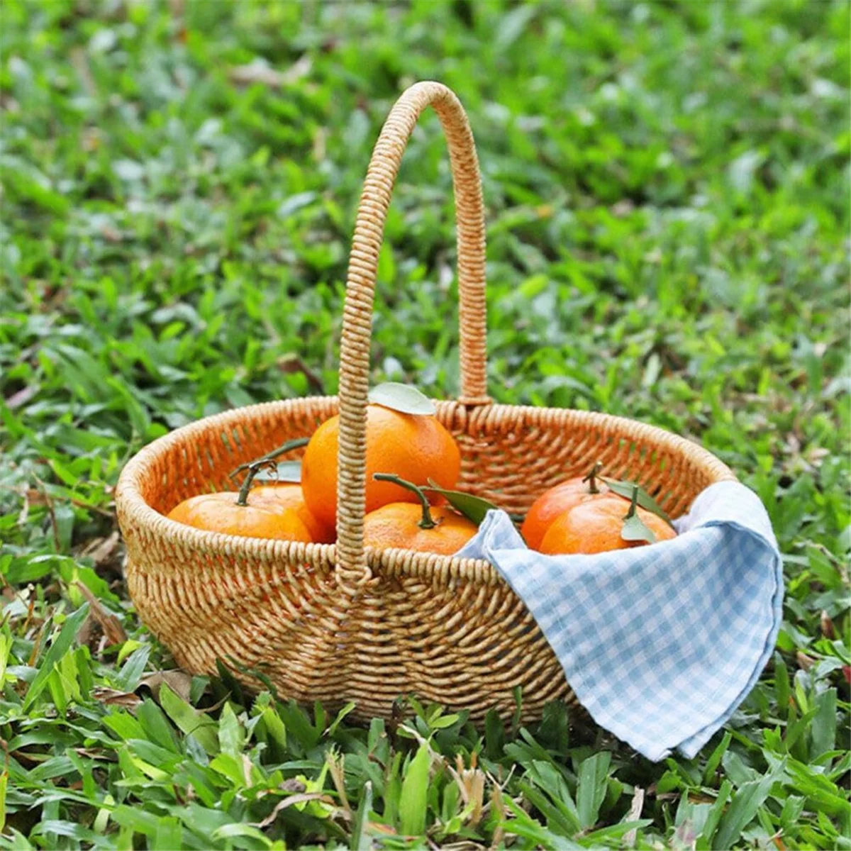 سلة خوص بمقبض سلة خوص الزفاف زهرة فتاة سلة نزهة، الفاكهة، الخضار، التنظيم