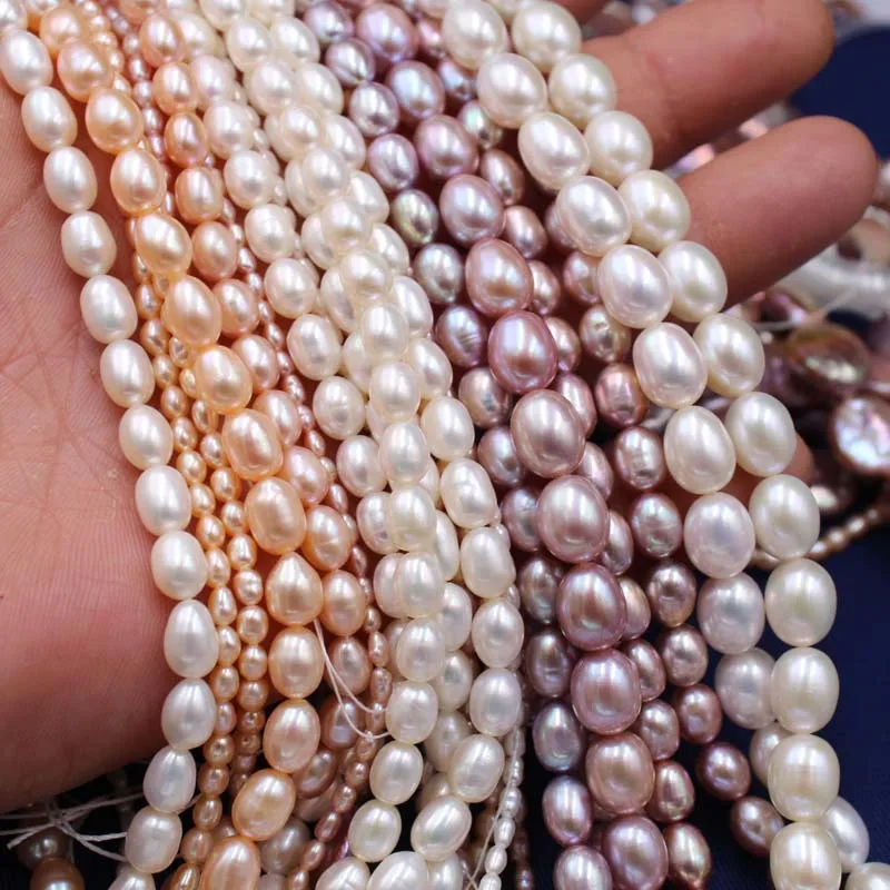 

2-9mm AAA Natural Freshwater Pearl Rice Bead High Quality Charms for DIY Women Men Necklace Bracelets Jewelry Making Accessories