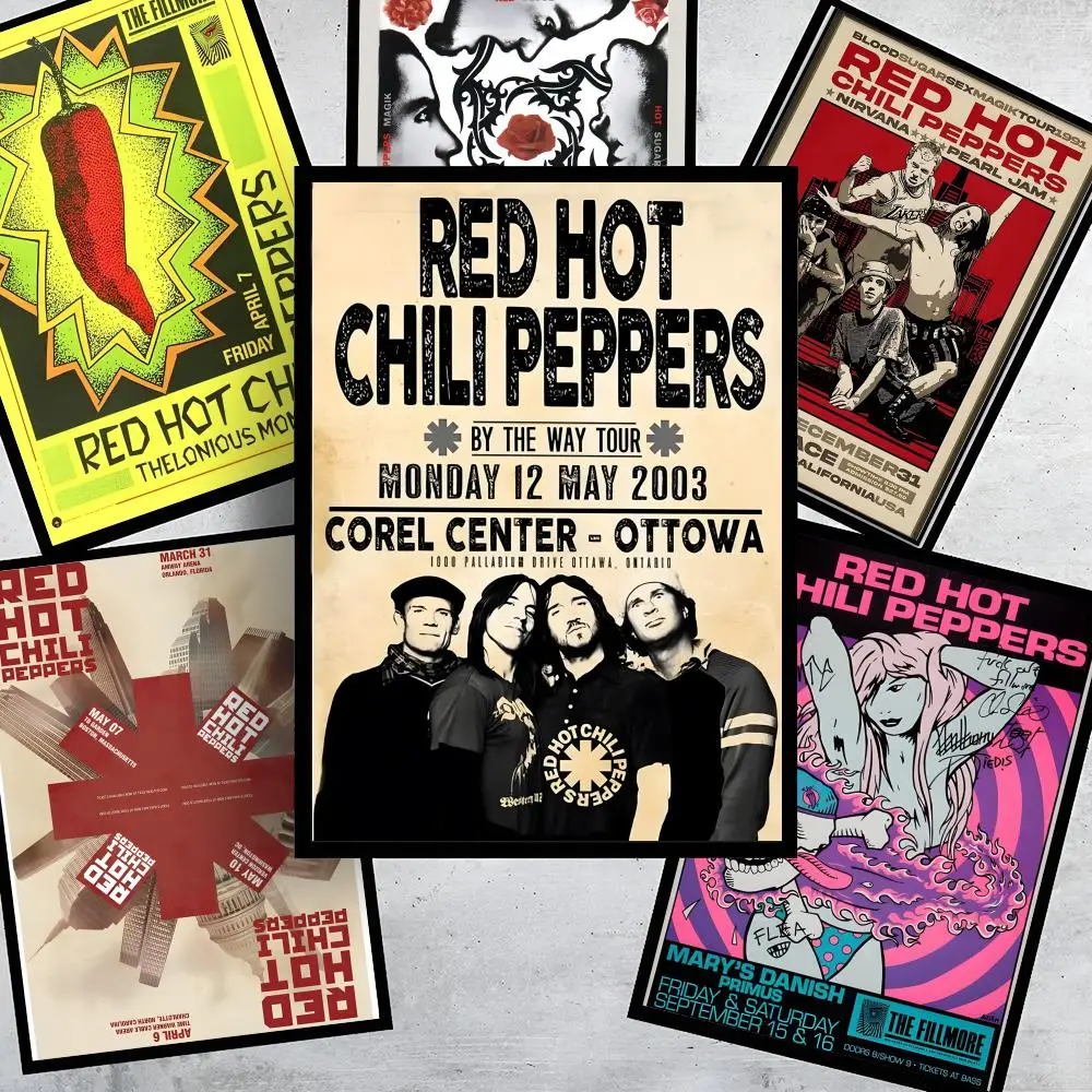 Band R-Red Hot Chili Poster Decorative Wall Art Stickers Mural Photo Print for Home Living Room Hallway Decor