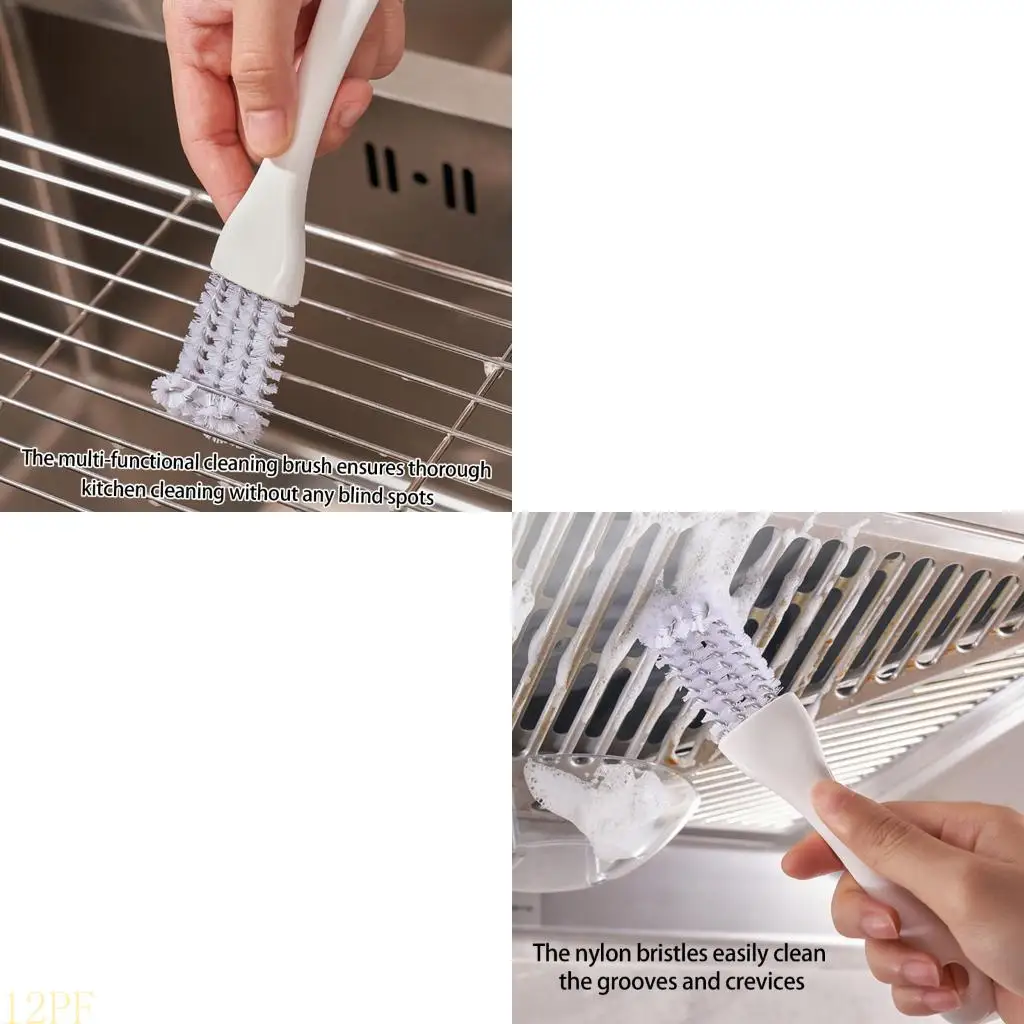 

12PF Прочность 2 в 1 Инструмент для чистки среды обитания животных Изогнутая конструкция щетинок Легко удаляет пятна из канавок