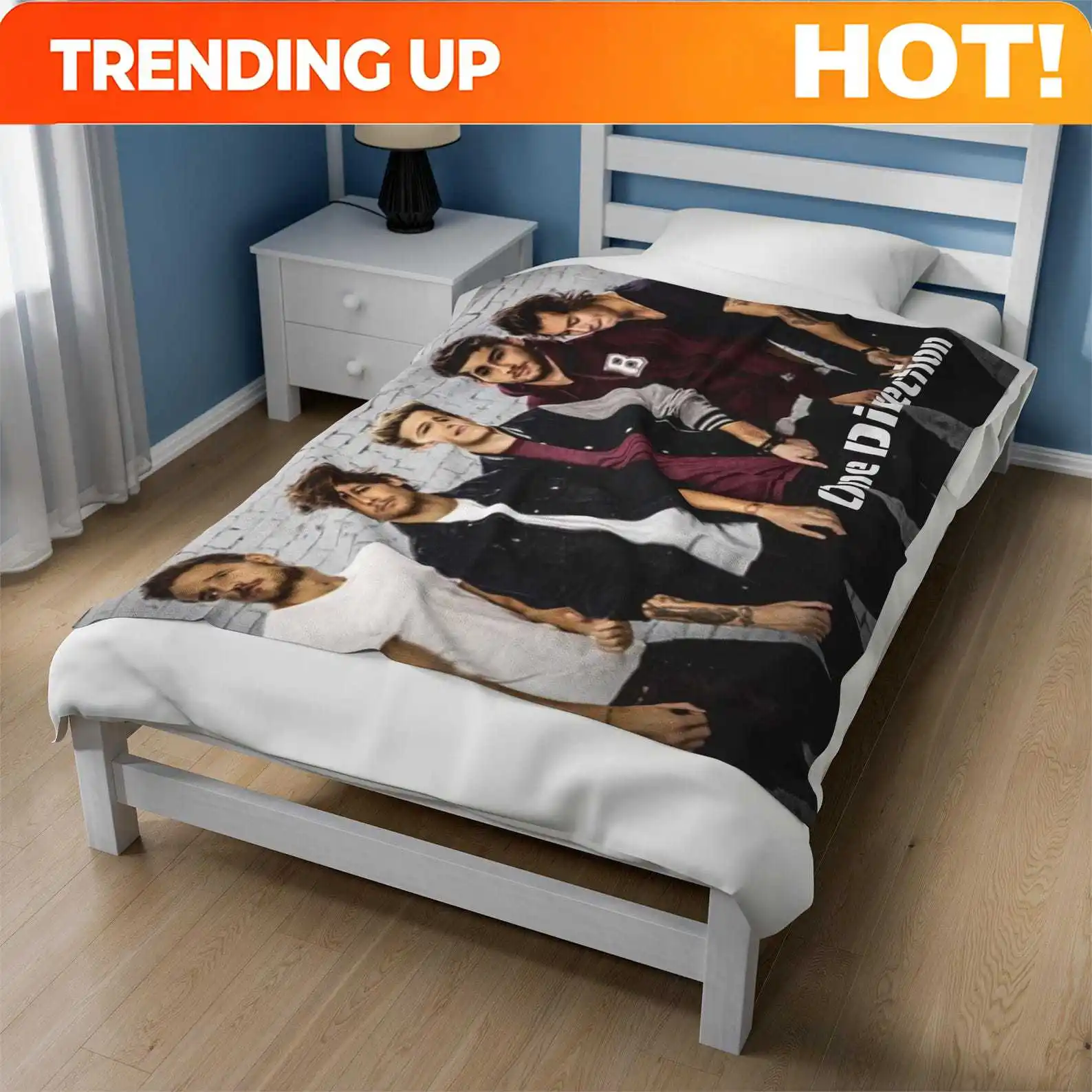 Customize Velveteen Plush Blanket - One Direction Blanket Liam, Harry, Niall, Zayn, Louis, Soft Fleece Throw, Music Band Gift fo