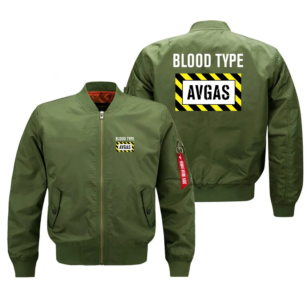 Chaqueta Bomber Ma1 para hombre, chaqueta militar de béisbol, piloto de aviación, Avgas, tipo sangre