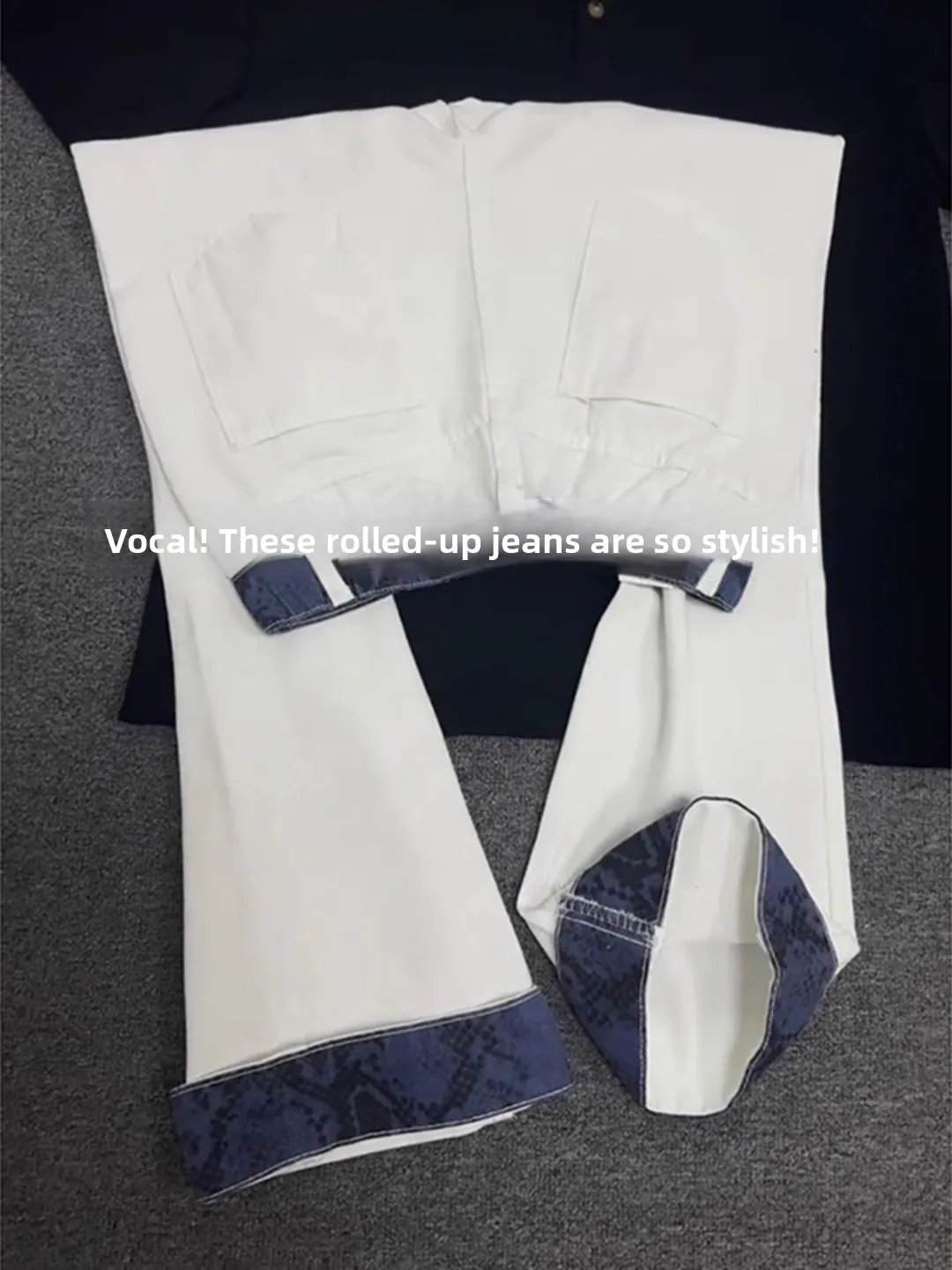 

White Ruffle Patchwork Men's Jeans mid Waist Straight Leg American High Street Design Autumn Faion Cleanfit Trousers