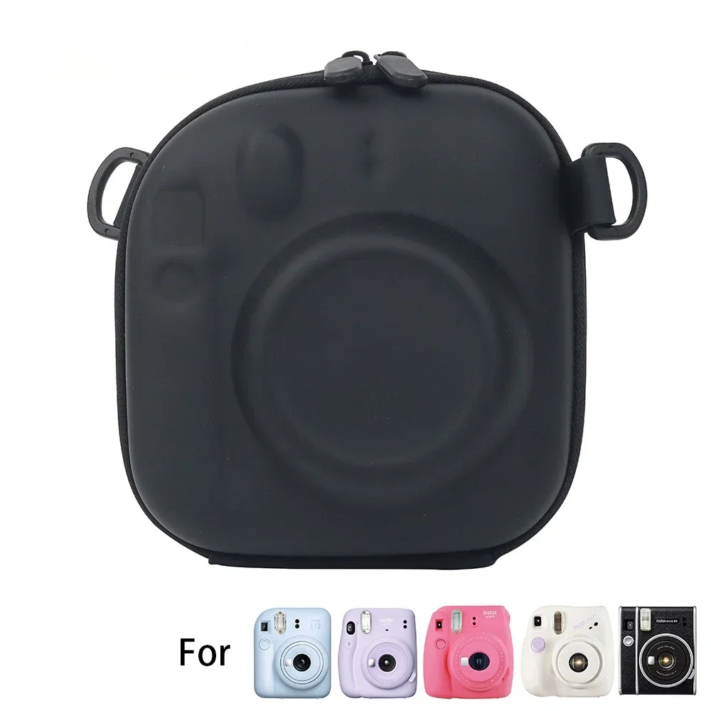 For Fujifilm Instax Mini 7+ 8/9/11/12/90 EVA Universal Hard Case Storage Bag Film Camera Bag with Shoulder Strap