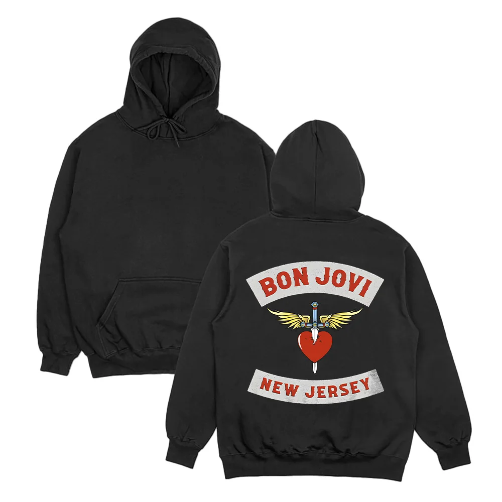 Nueva Jersey Sudadera con capucha para perro Bon Jovi Rock Punk Band sudaderas Y2K Hip Hop High Street jerseys ropa Unisex de gran tamaño ropa de calle