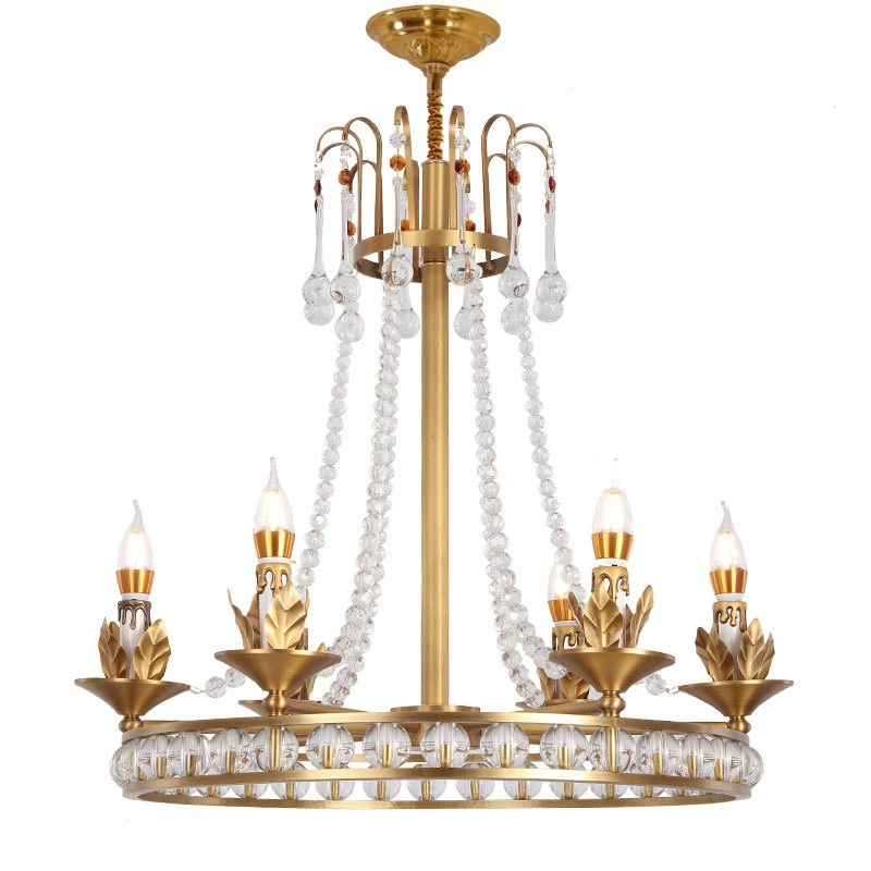 

Postmodern crystal lamp American light luxury study creative European living room stairs