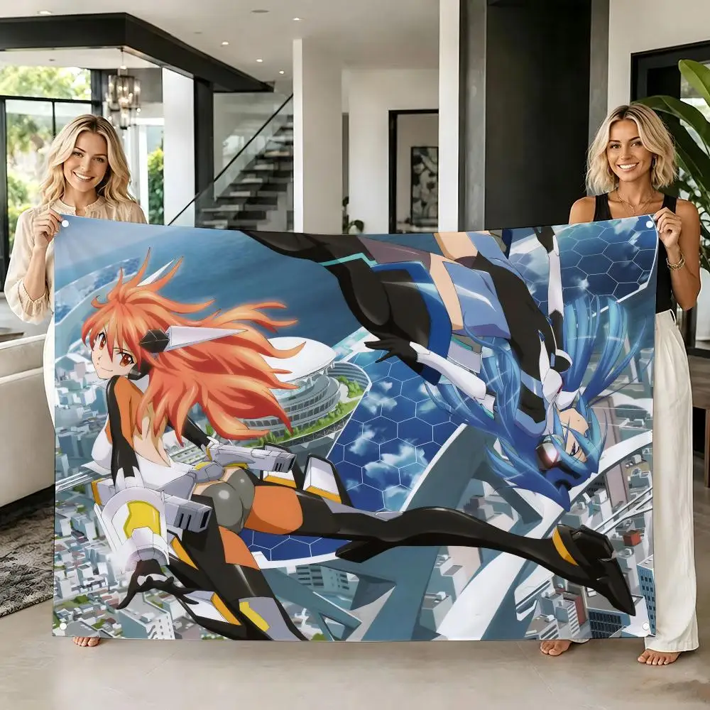 Landmark Armored Music Battle Anime S-SYMPHOGEAR Flags Tapestry Creative Pattern Photo Living Room Wall Art Party Outdoor Decor