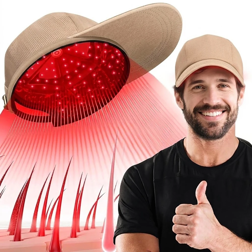 Red Light Hair Care Hat 850nm 4 Modes 10W Adjustable Scalp Care Cap for Adults USB Wearable Light Therapy Hat
