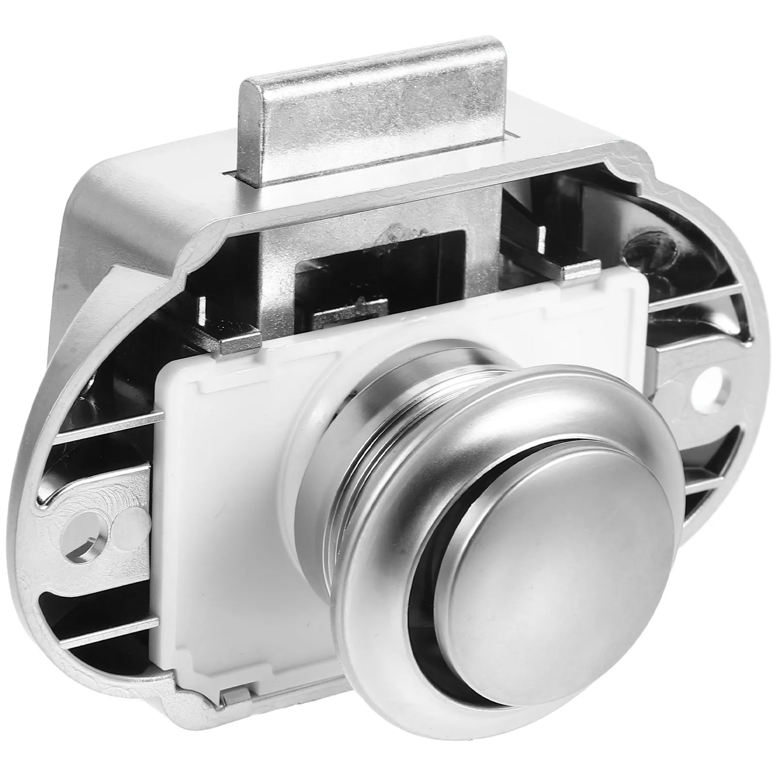 Cabinet Push Button Latch Keyless Door Lock Catch Hardware for Cupboard Drawer RV Storage Doors