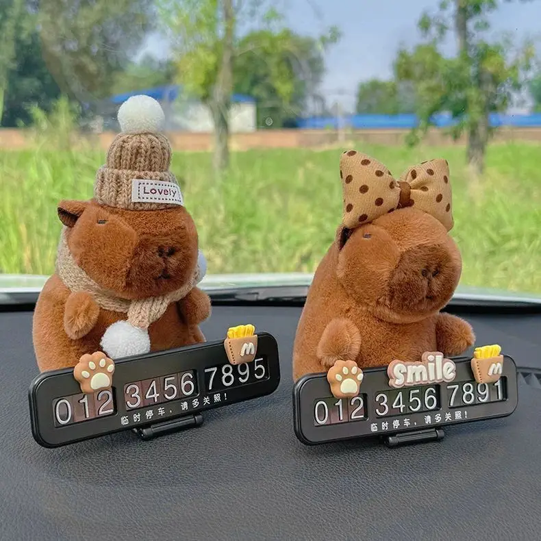 

Capibalano car phone plate cute cute cute temporary parking number plate car decoration supplies