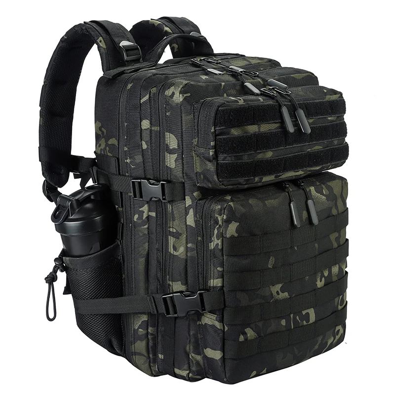 LHI 45L/35L/25L Taktischer Rucksack für Damen und Herren, wasserdicht, für Sportler, Fitnessstudio, Outdoor, Reisen, Wandern, Rucksack mit Flaschenhalter