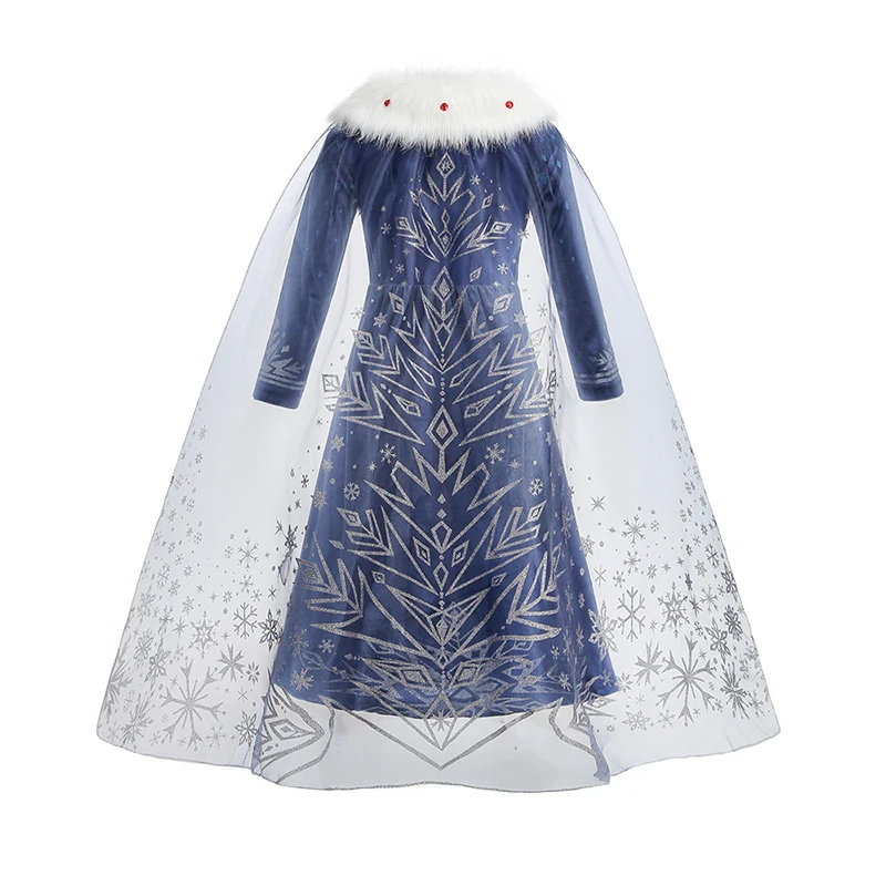 2026 Halloween Eis-Schnee-Prinzessin Cosplay Mädchenkostüm Kleid Halloween Kinder Rollenspiel Karneval Kinder Geburtstagsparty Kleid – Detail 4