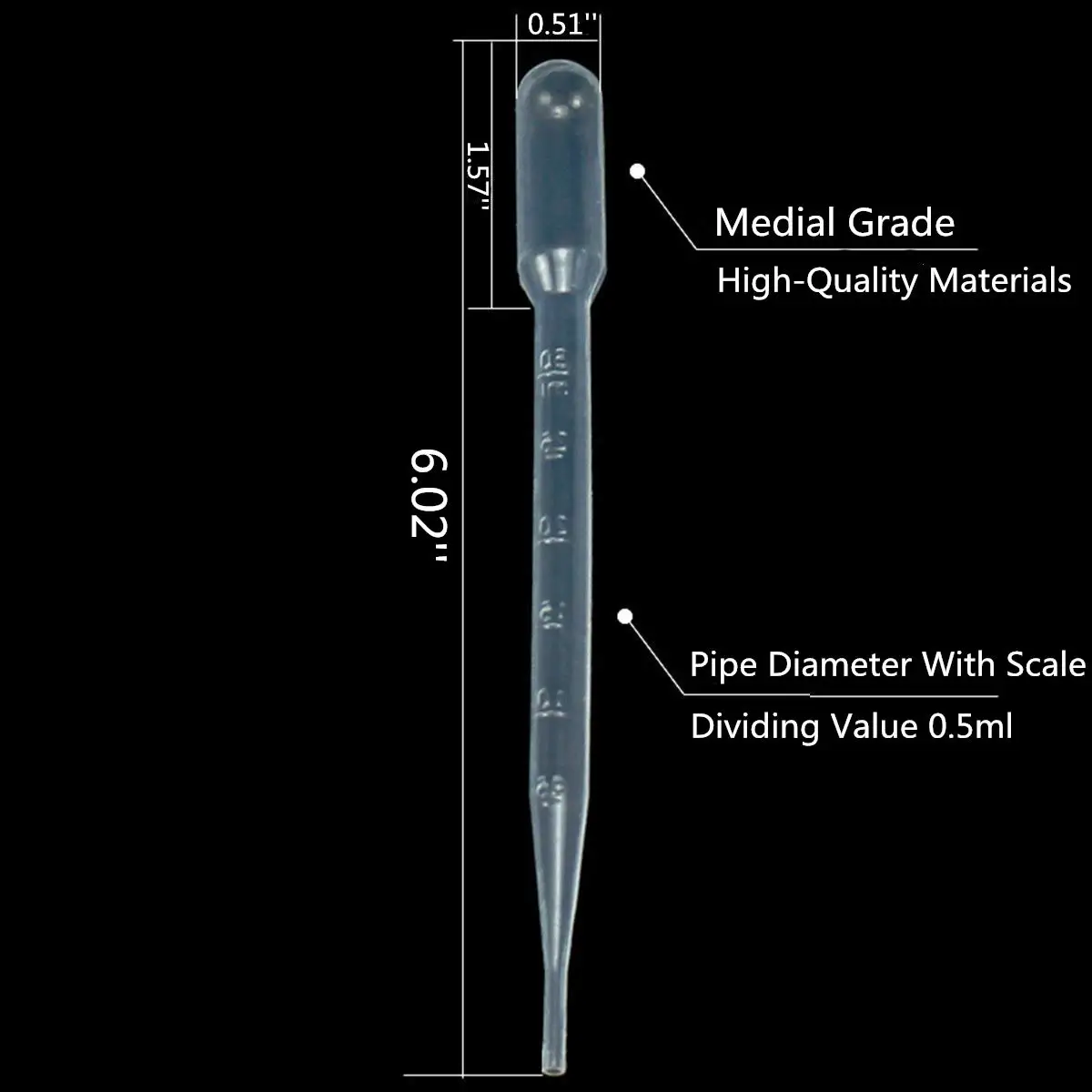 1/2/3/5ML 100Pcs Practical Transparent Pipettes Disposable Plastic Eye Dropper Transfer Graduated Pipettes School Lab Supplies