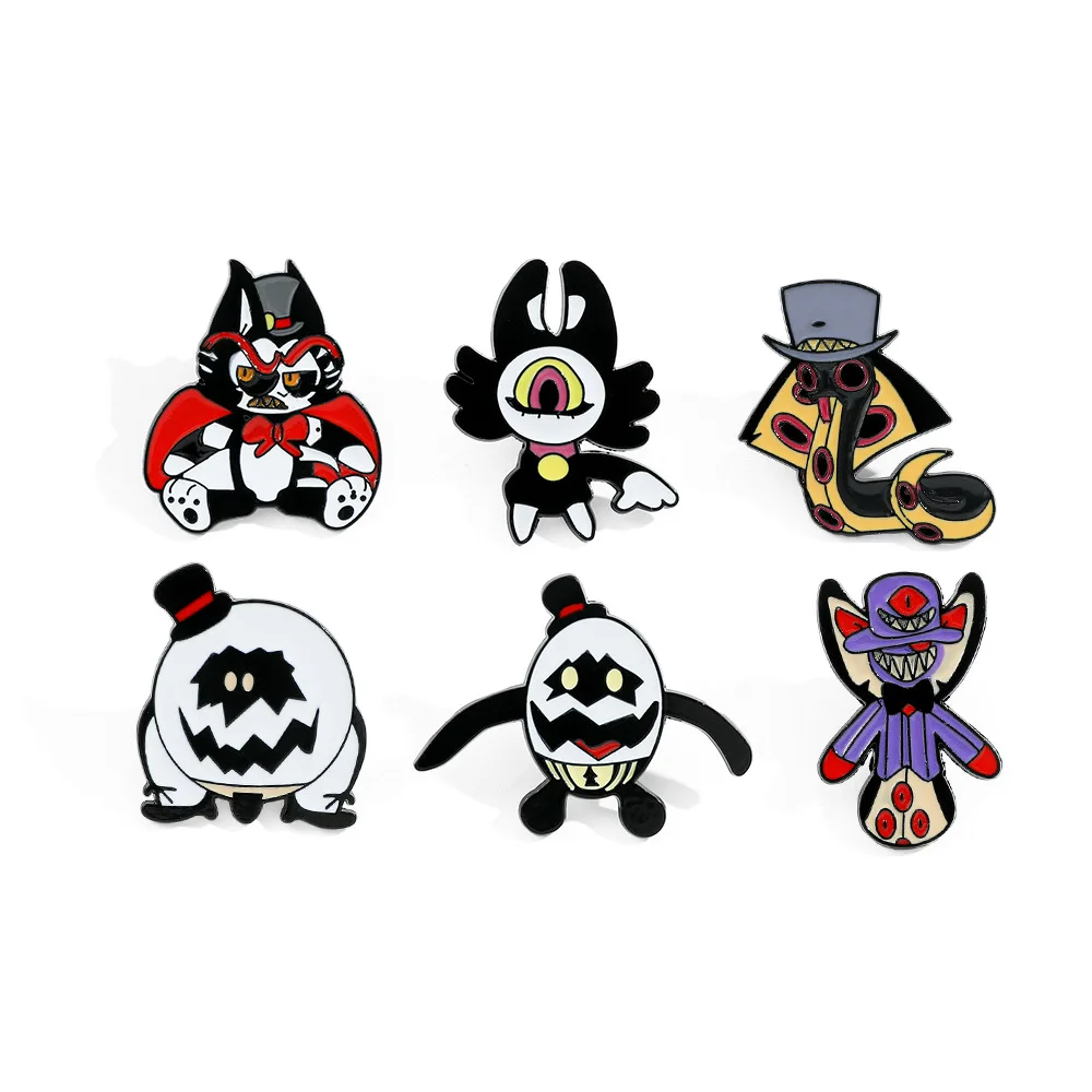 

1 Set Adorable Cartoon Creative Personality Hell's Kitchen Alloy Oil Drop Pin Magician-style Metal Badge Accessory Cartoon Frind