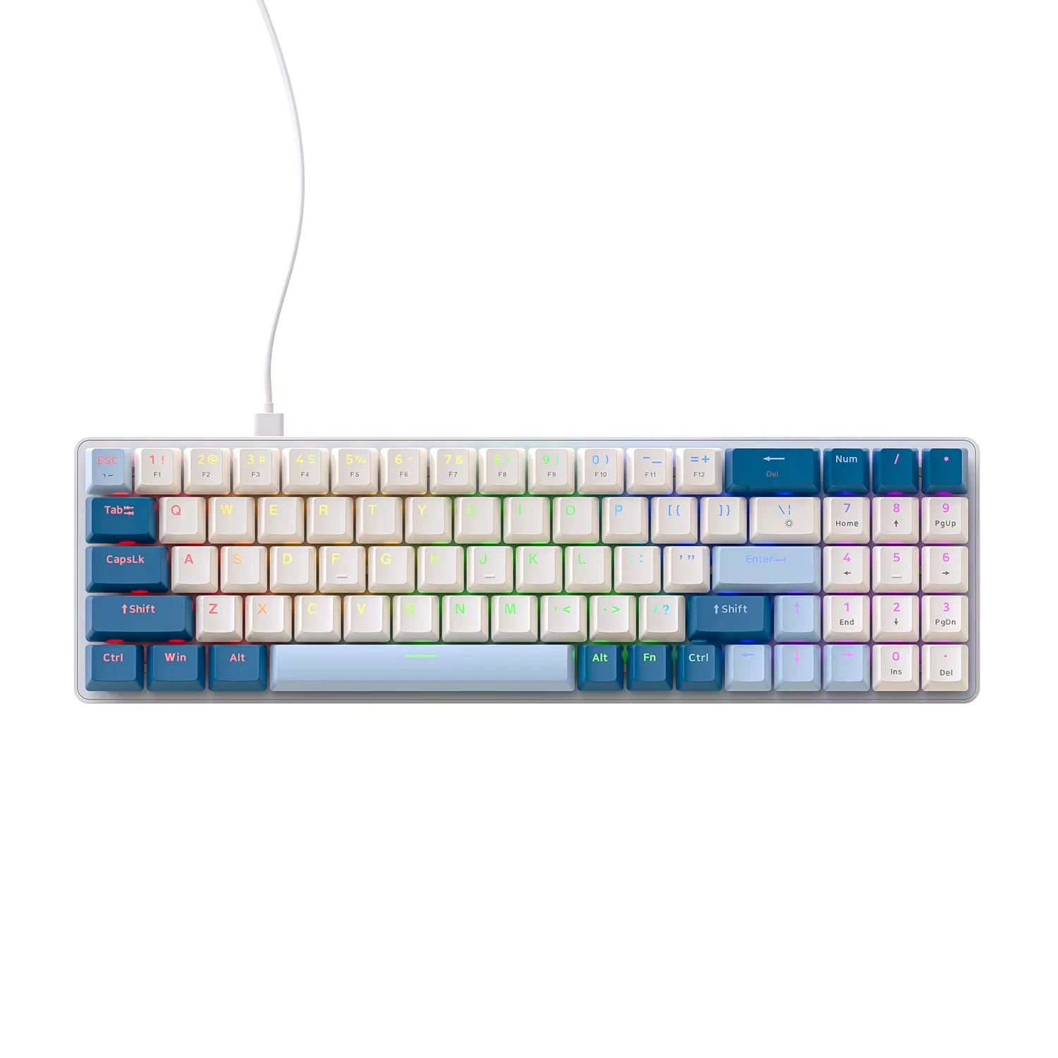 Gamakay Freewolf K65 78 Keys Gasket Mechanical Gaming Keyboard Wired Ergonomic Hot-swappable PBT Keycap RGB LED Backlit