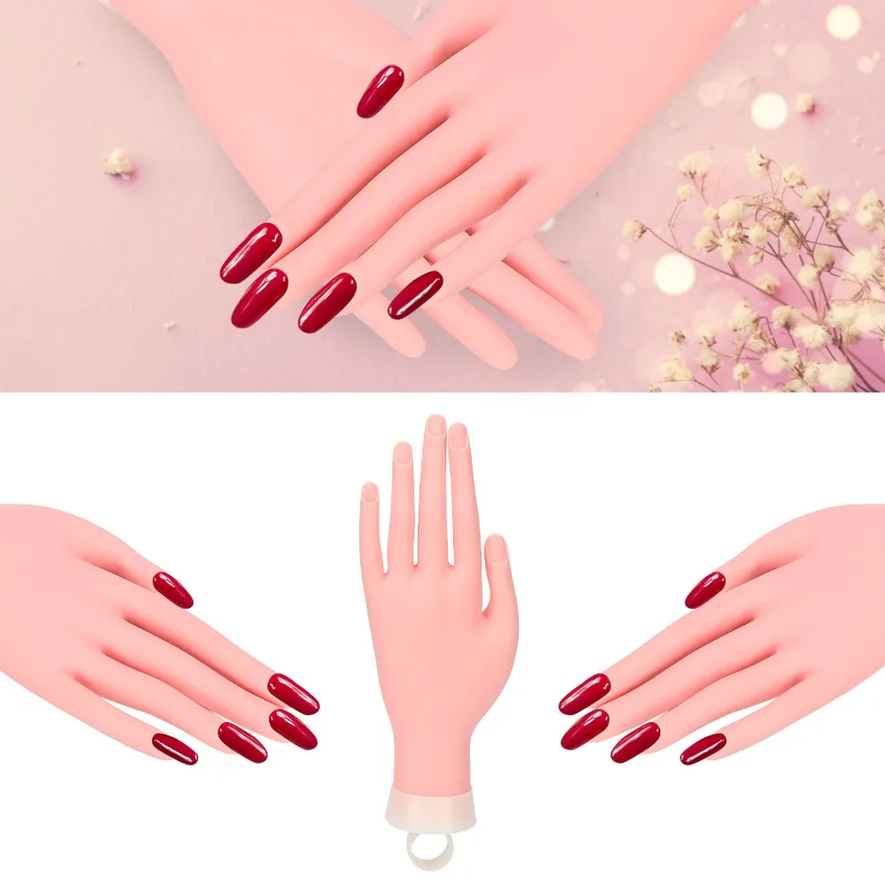 Bendable Nail Practice Hand Flexible Art Practice Model Fake Practice Hand Flexible Nail Hand Nail Art Beginners