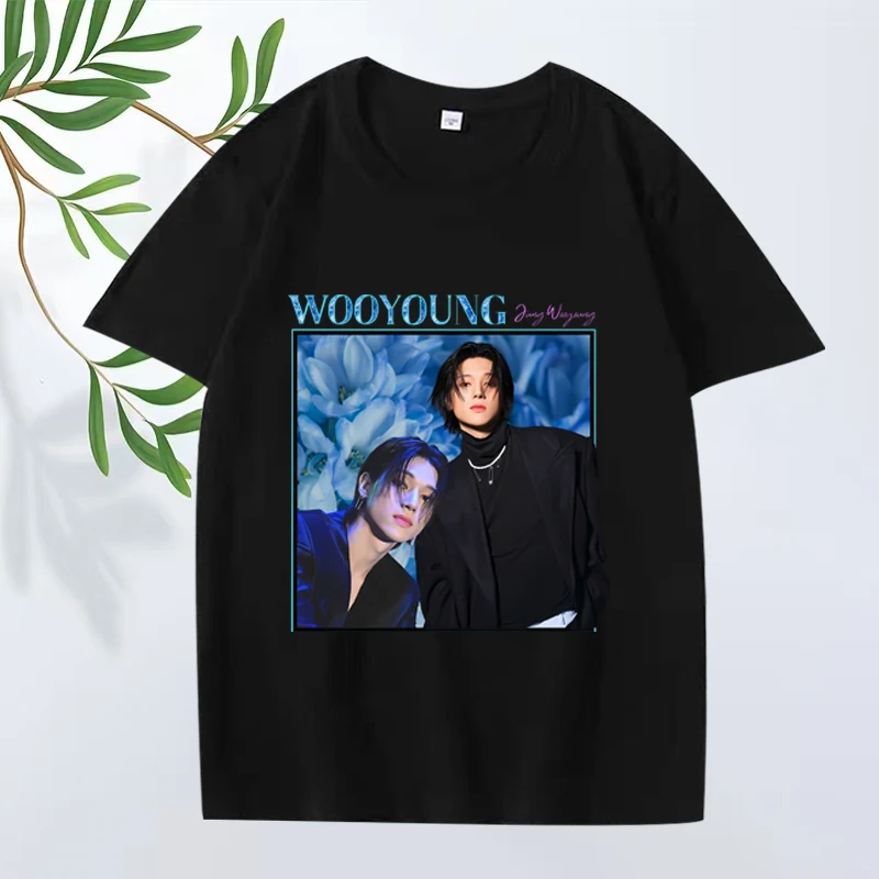

Ateez Wooyoung Vintage Classic graphics T Shirt men women Oversized 100% Cotton funny y2k short sleeve Summer print Unisex tops