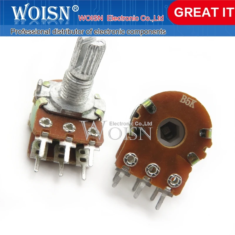 6 Voet Schacht Lengte 15Mm Dubbele Potentiometer Wh148 B 5K