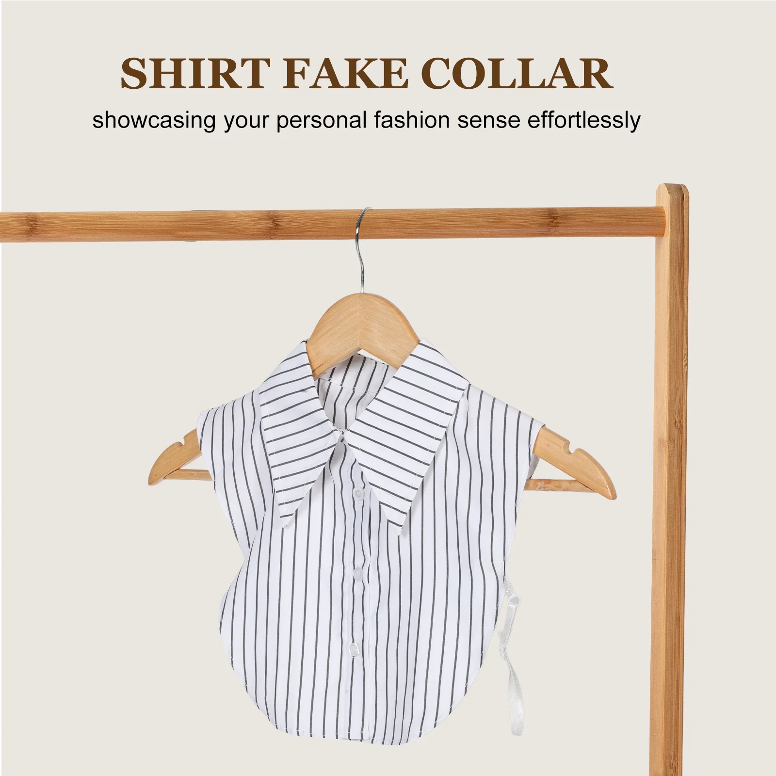 

Women White Striped Fake Collar Detachable Half Shirt Soft Comfortable Multiscene Suitable Professional Appeal