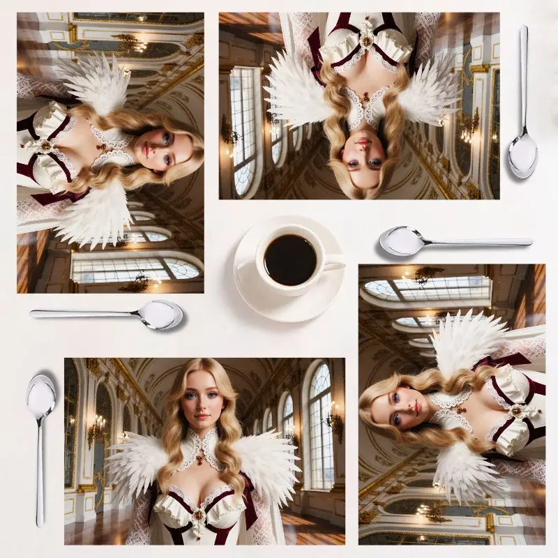 

4-piece placemat set, elegant design, rectangular, easy to clean, 12x18 inches, perfect for home dining, festive vibes.