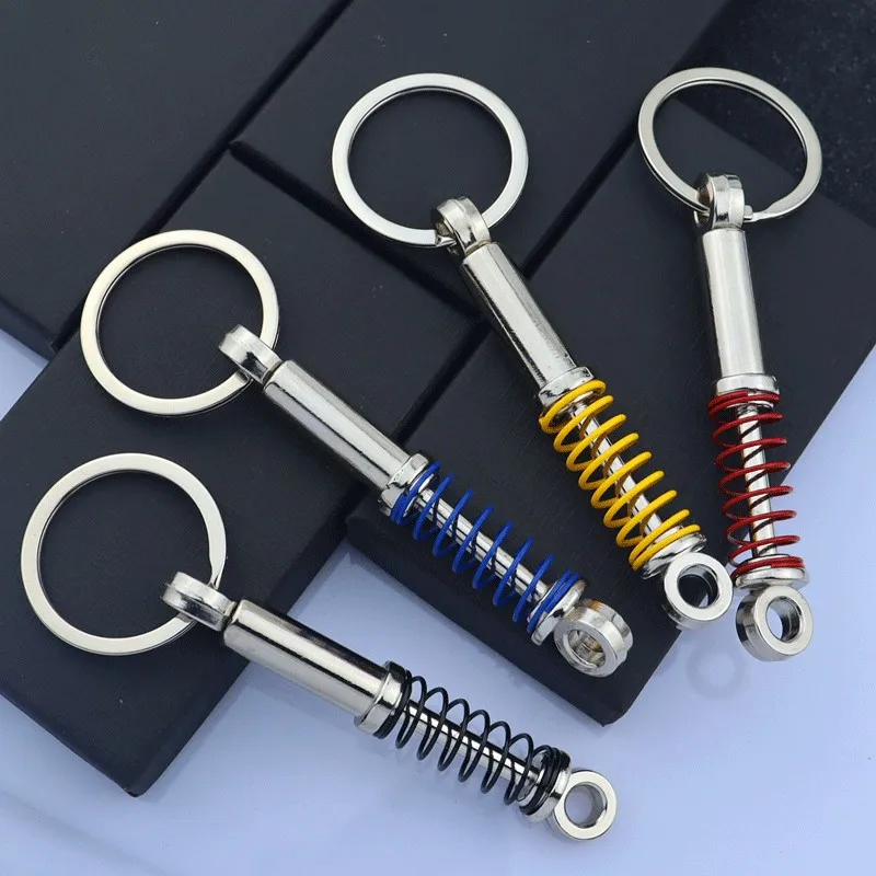 Creative Car Shock Absorber Key Ring Metal Auto Part Key Chains Backpack Ornaments