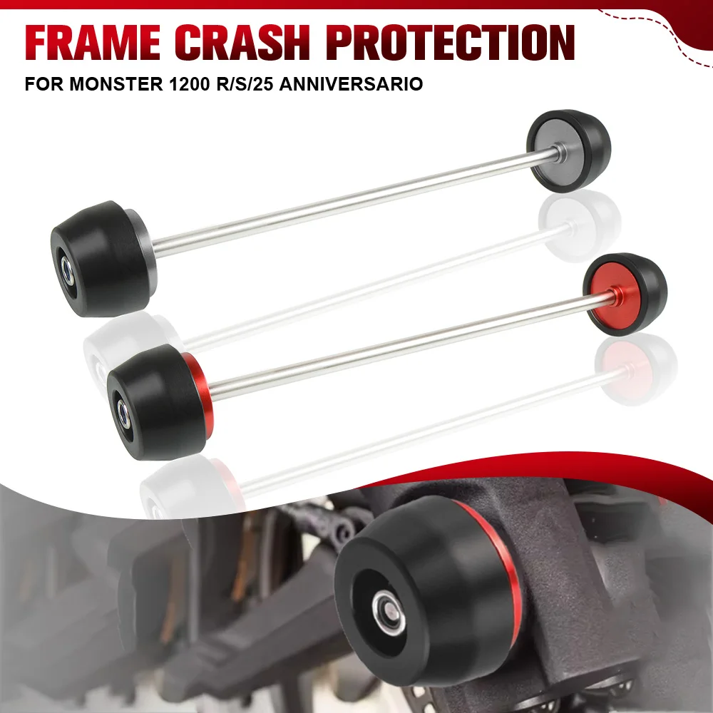 

Front Spindle Bobbins For Ducati Monster 1200 R/S/25 Anniversario Motorcycle Frame Crash Pads Engine Case Sliders Protector