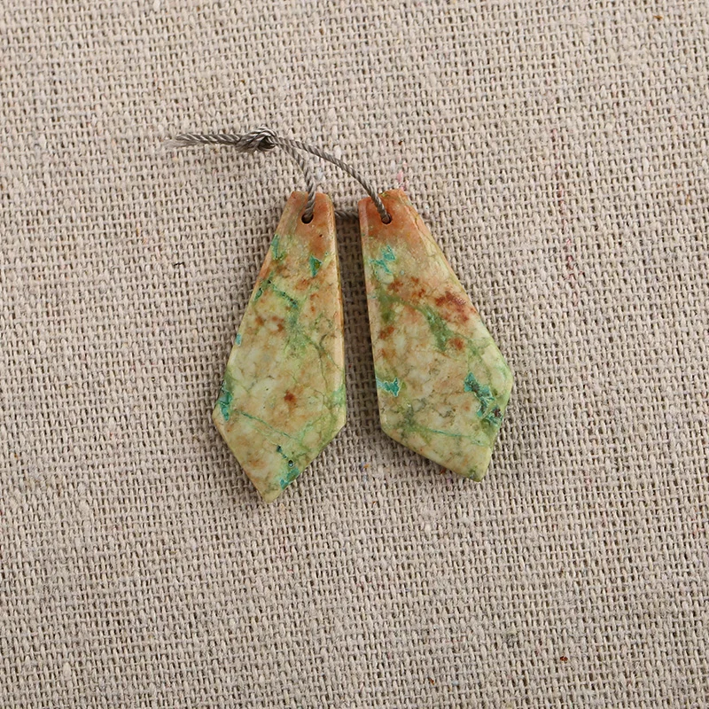 B&F Drop Chrysocolla Pendant Beads, Handmade Natural stones beads, Polished Stones for jewelry Making Supplies