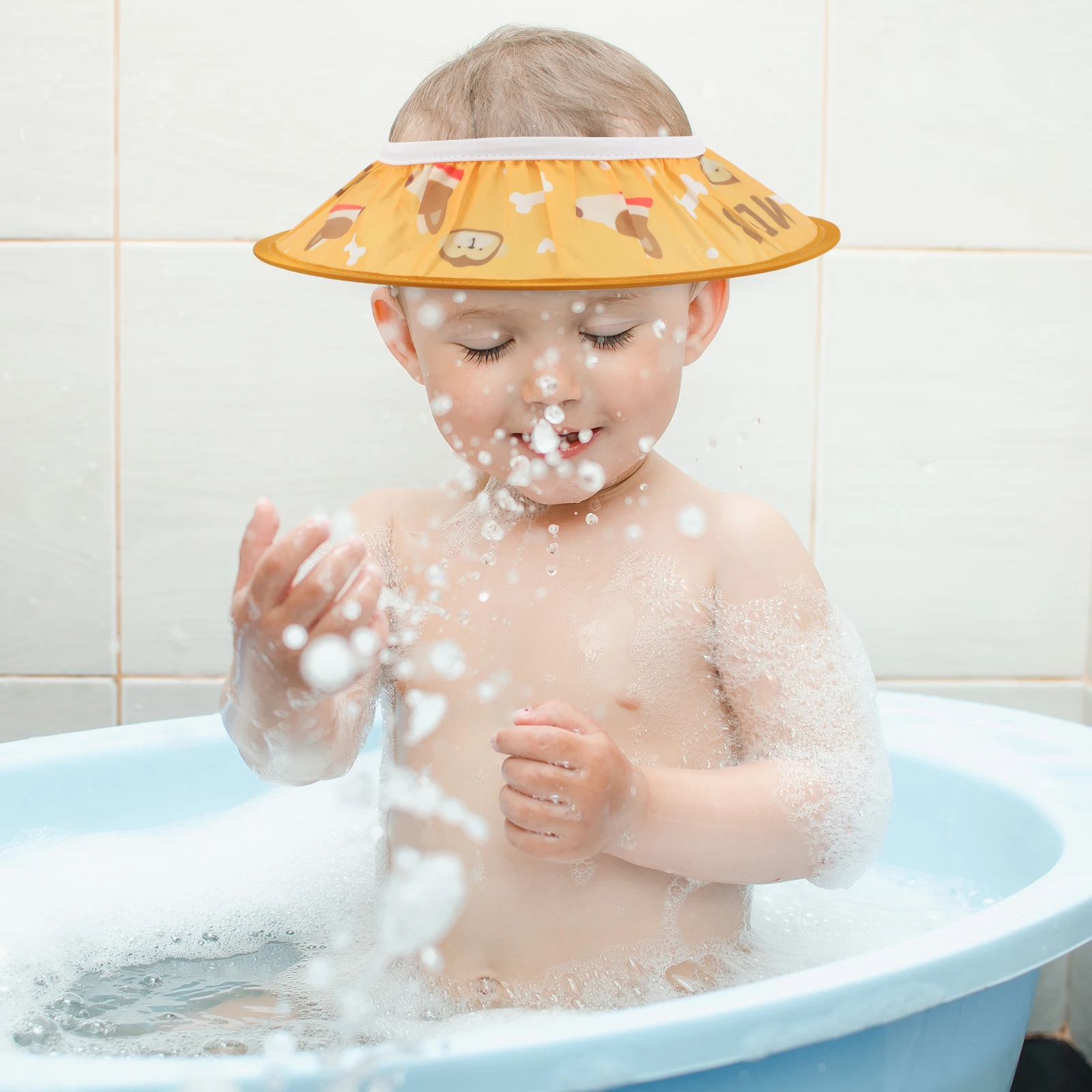 

1Pcs Baby Hair Washing Shield Adjustable Eva Bath Visor Kids Shower Cap Waterproof Comfortable Protective Hat Baby Shampoo Caps