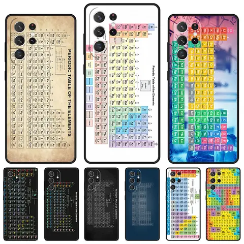 Chemistry Periodic Table of Elements phone case For Samsung Galaxy S24 S25 S23 S22 Ultra Note 10 20 Plus S20 S21 FE Cover