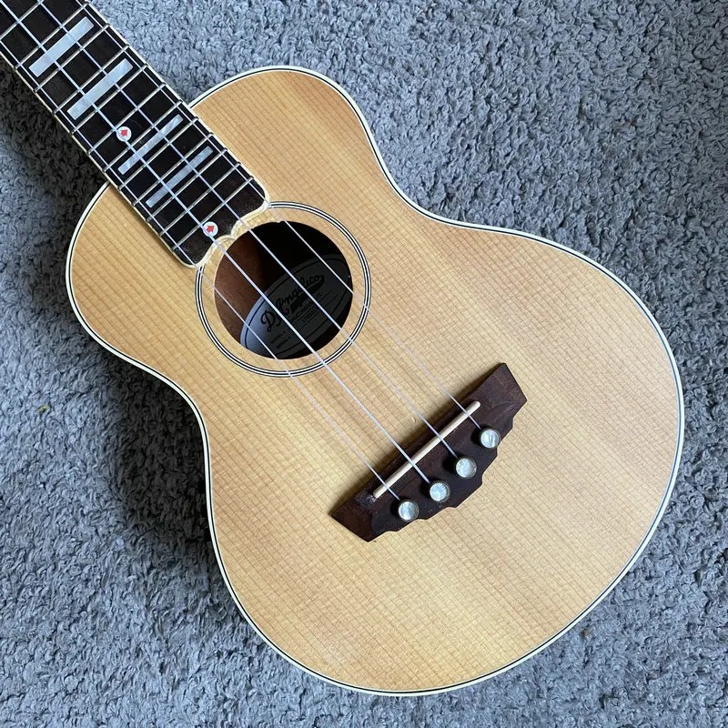 L037 D.Angelico American Brand Solid Top Electric Ukulele 23 Inch, Electro Acoustic Ukelele For Beginners On Special Offer