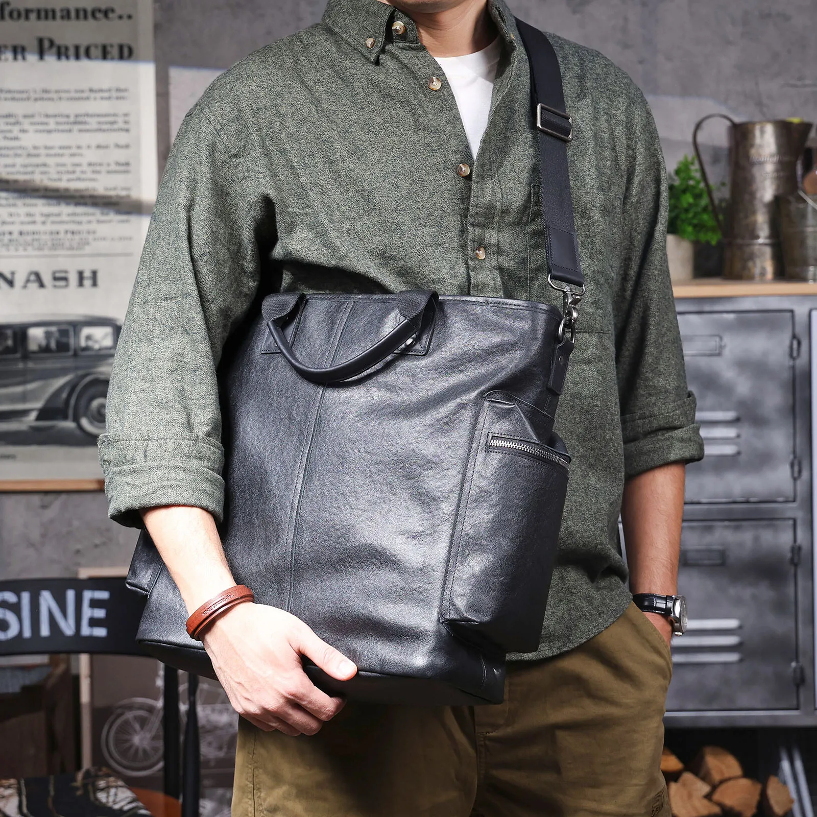 Brifecase de cuero genuino para hombre, bolsos para ordenador portátil de 15 pulgadas, bolso de Cuero de vaca Simple, cu