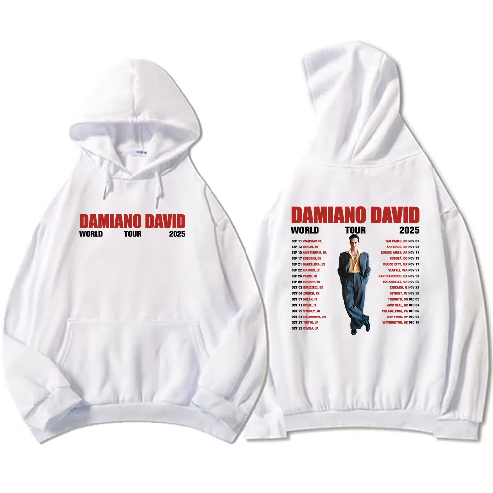 Damiano David World Tour 2025 Hoodies Heavy Mental Fashion Printing Sweatshirts Long Sleeve Casual Unisex Streetwear Hip Hop