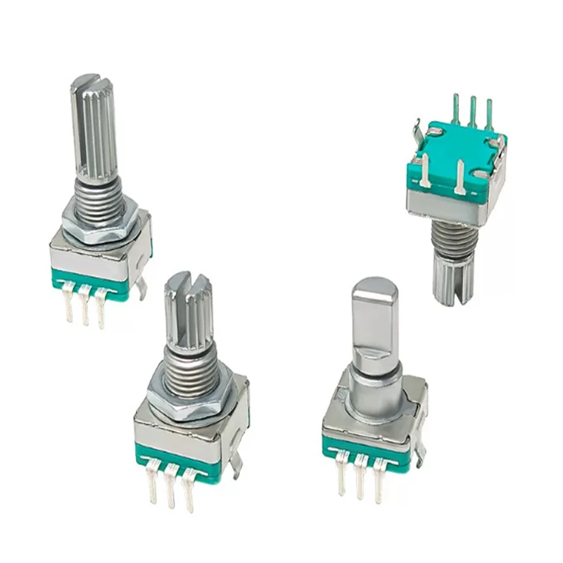 EC11 Rotary Encoder 15/20mm Rose-shaped Connector Half Shaft Audio Digital Potentiometer with 5 Pins Equipped with Switch